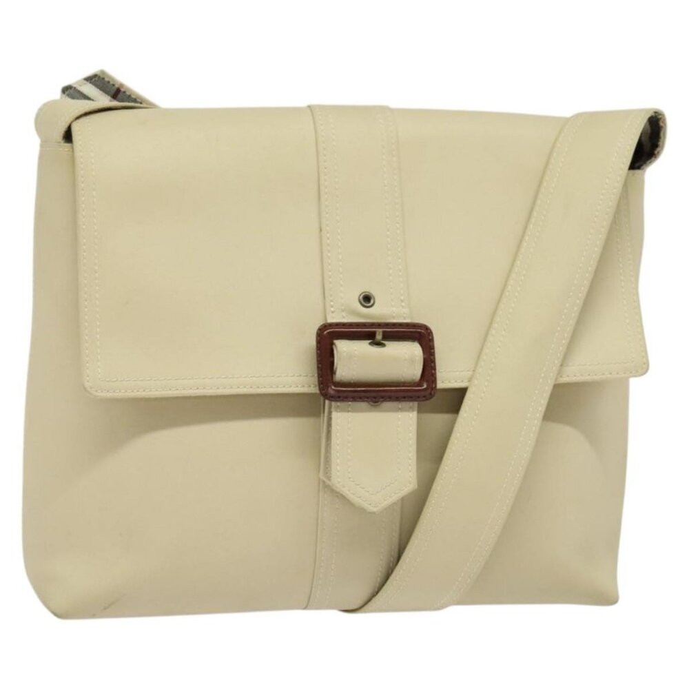 Authentic BURBERRY Shoulder Bag Canvas Beige